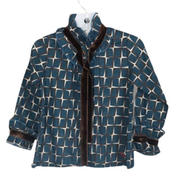 Bleu Comme Gris Paris Cross Petrol Girls Top Size 5 - Picture 1 of 6